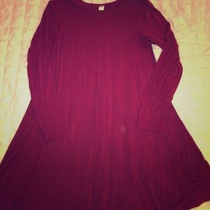 Maroon old navy swing dress long sleeve